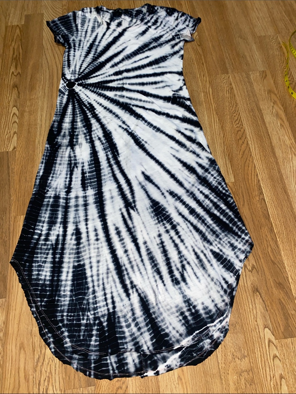 CHARLIE B Black & White Tie-Dye Maxi Dress
